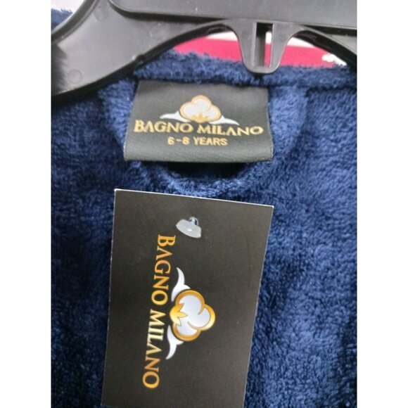 Bagno Milano Kids Robe Size 6-8 Years Navy Blue NWT - Picture 3 of 3